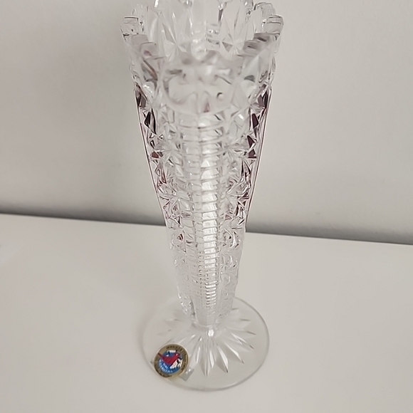 Hofbauer Collection echt bleikrostal Crystal Fan Vase, Ruby Red & Clear, 9" - Picture 9 of 13